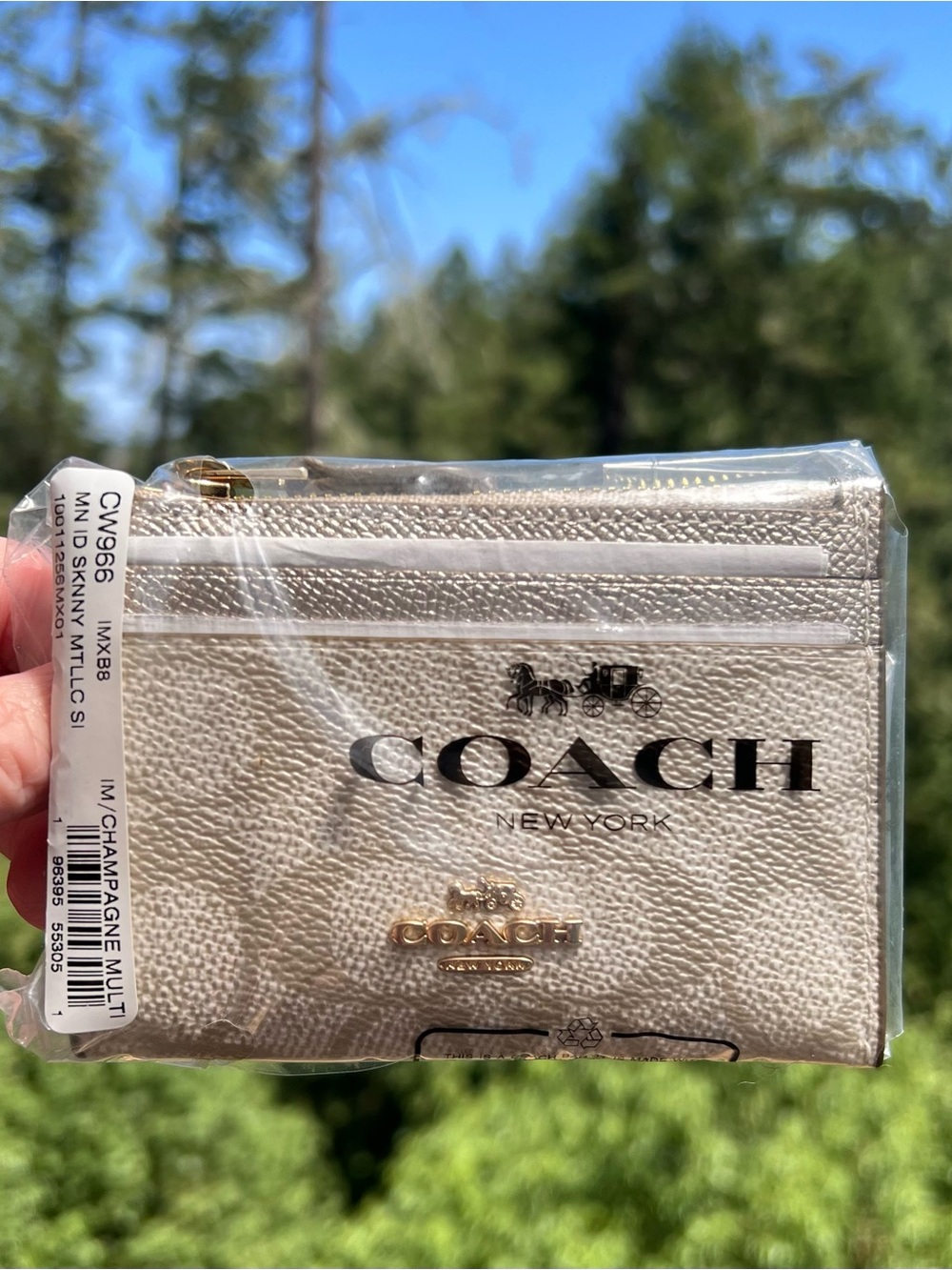 COACH Mini Skinny ID Case Cardholder Wallet & Keychain NWT CW966